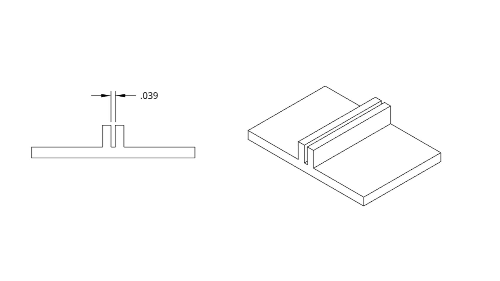 MJF design diagram for holes, channels, gaps, and undercuts