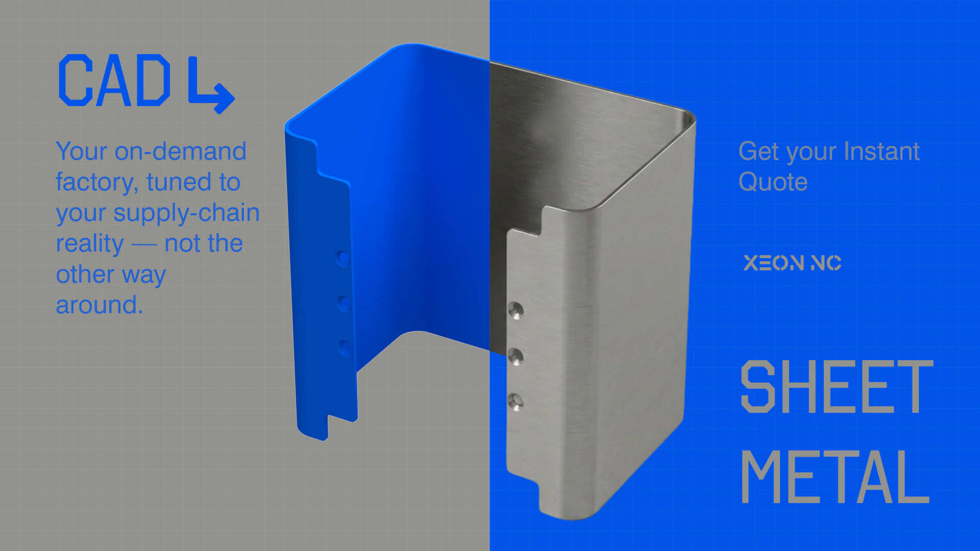 Sheet metal part model beside its dimensioned technical drawing