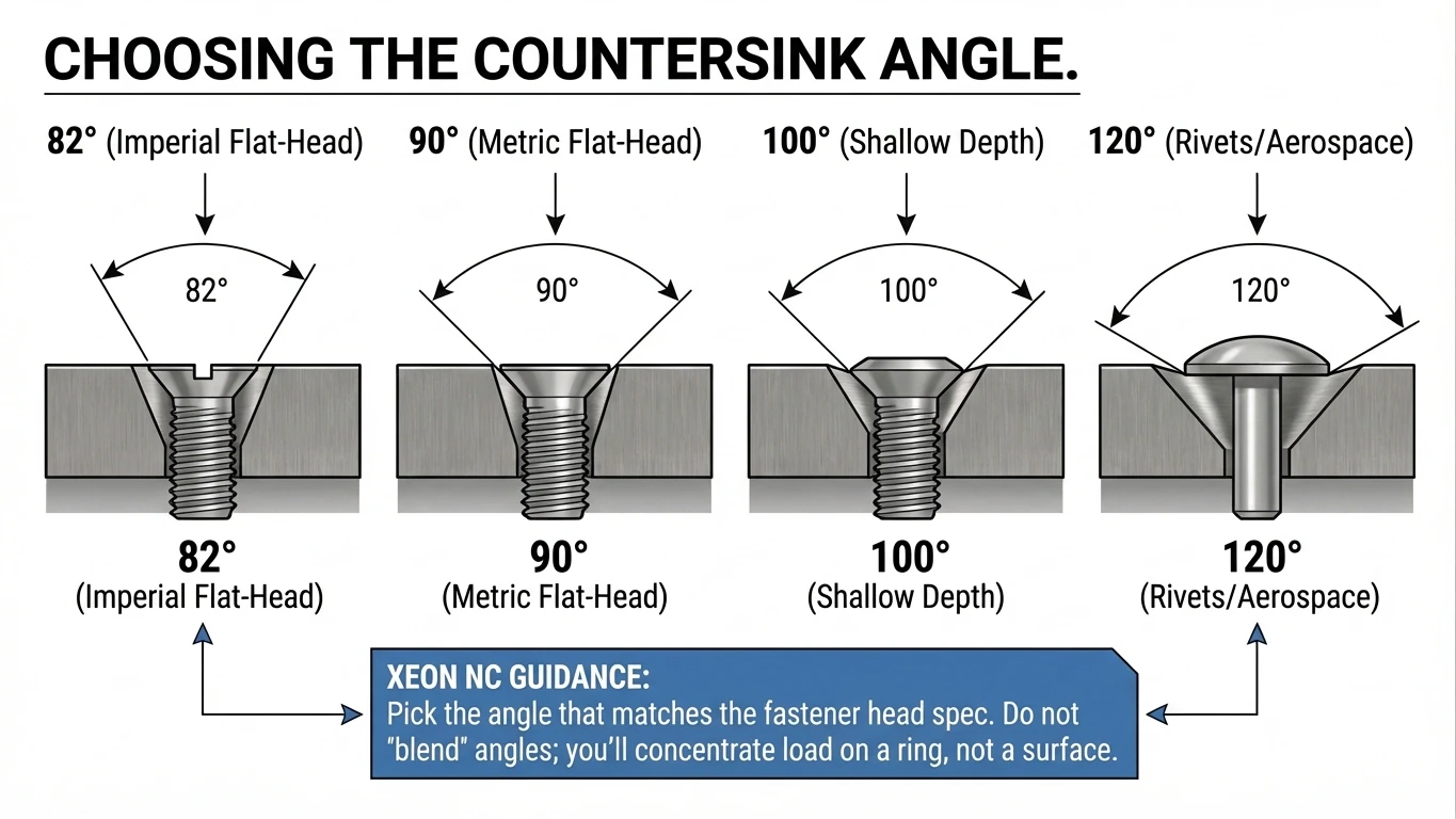 Countersinking angle reference