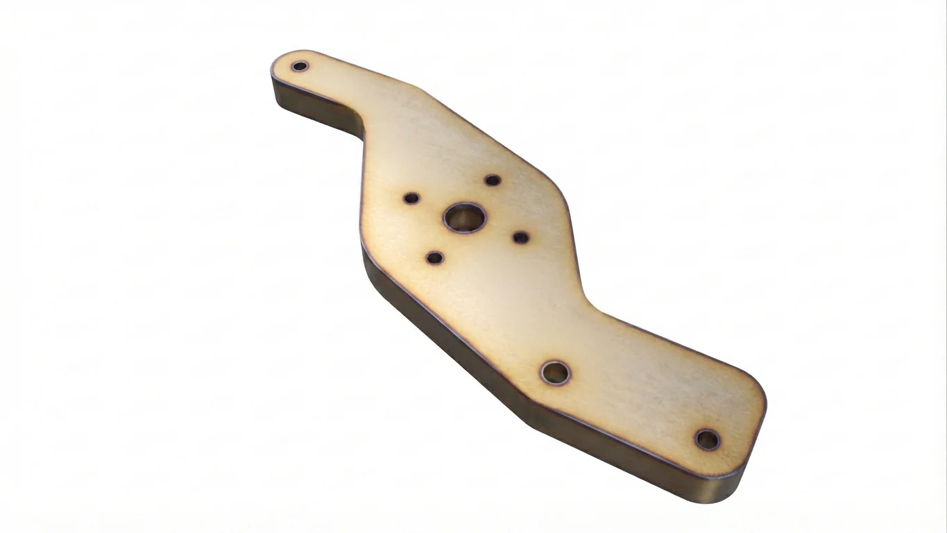 Example part showing a narrower visible heat-tint zone with a cooled cutting process